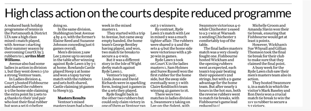 P&D Portsmouth News Weekly Report